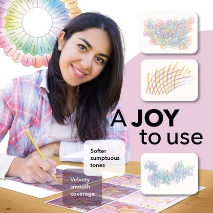 Castle Art Supplies 48 Pasteltint Coloured Pencils Set | Quality Colours in Softer, Sumptuous Tones | For Professional and Adult Artists | Protected and Organised in Presentation Tin Box