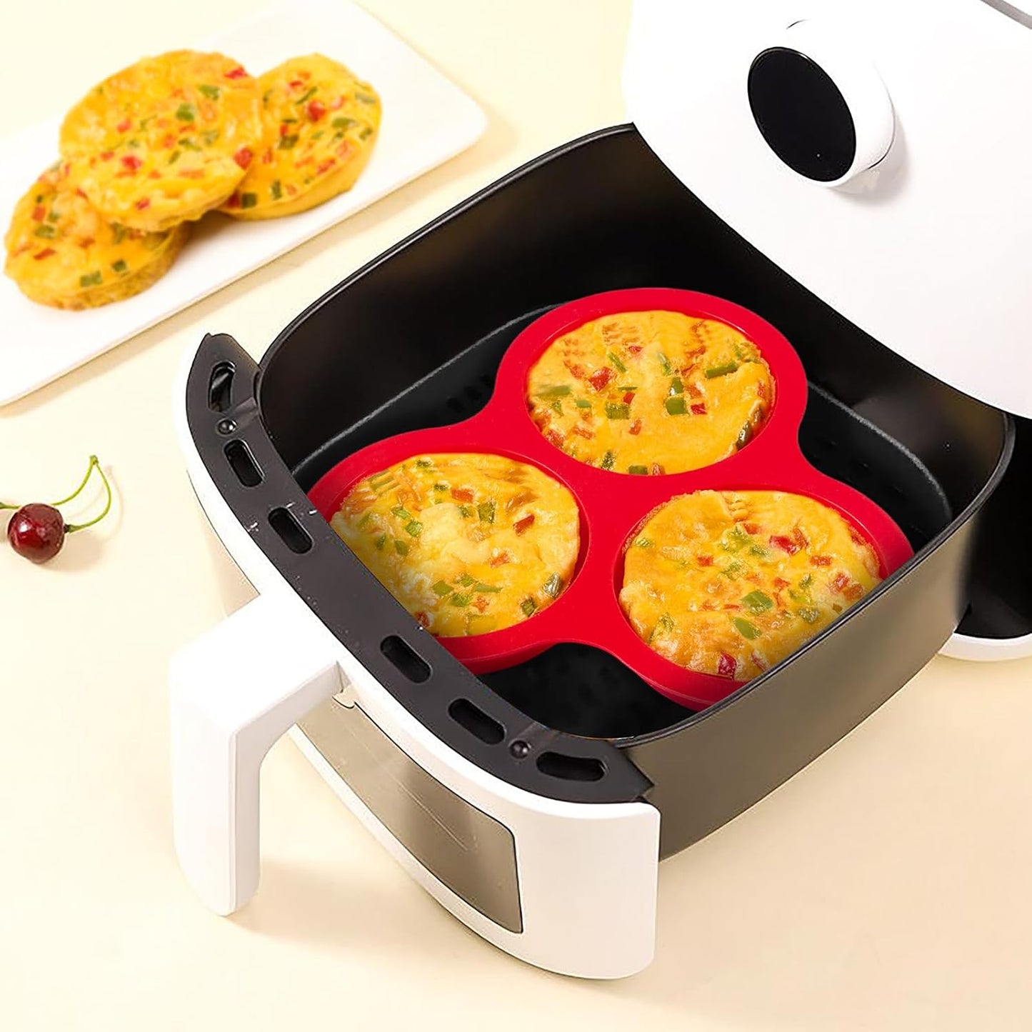Puyeipt Silicone Egg Molds - 4 Inch Jumbo Round Muffin Pans for Breakfast Sandwiches & Egg Bites