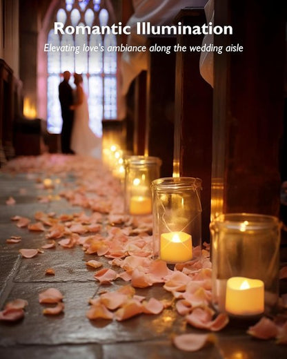 Homemory Flameless LED Tea Light Candles - 24-Pack Battery Operated | 200+ Hour Glow for Weddings & Decor