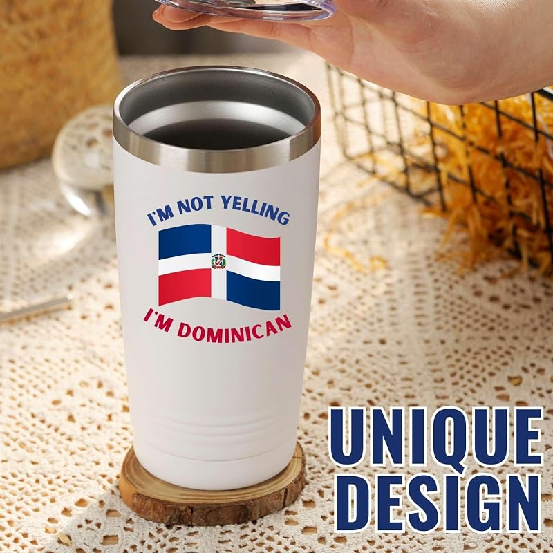 20 oz Stainless Steel Insulated Travel Mug - Dominican Gifts & Dominican Republic Flag