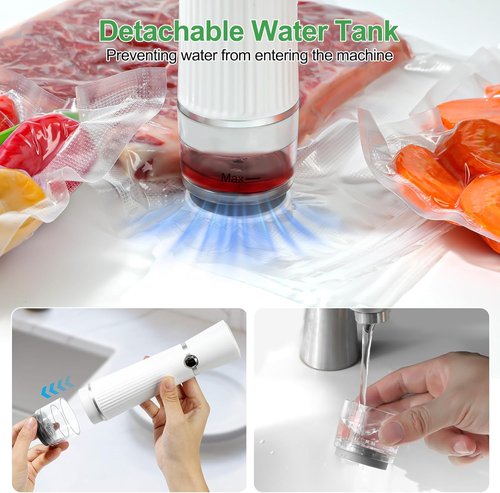 KITHELP Vacuum Sealer - Compact Food Saver Machine with 30 Reusable Bags for Preservation