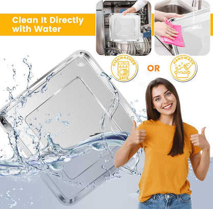 Nuwave Air Fryer Baking Pan - 11.2'' x 10.5'' Stainless Steel Grill Plate for 12-in-1 Toaster Oven