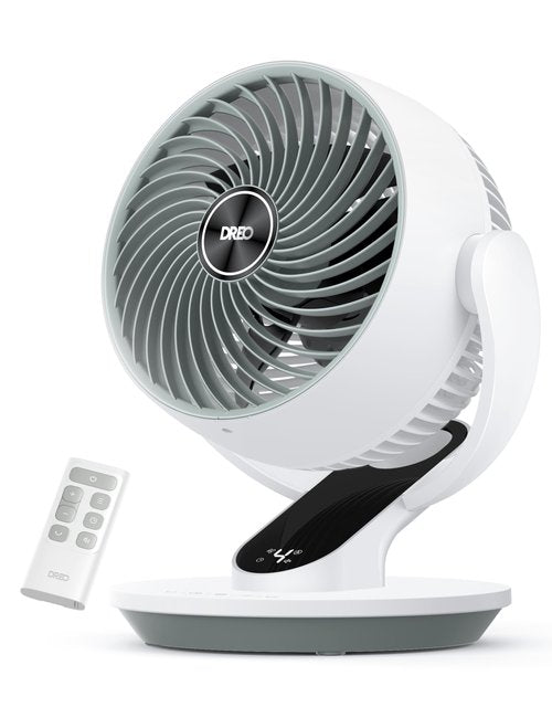DREO Oscillating Fan for Bedroom, 13 Inch Quiet Table Fans for Home Whole Room, 70ft Powerful Airflow, Desk Air Circulator Fan with Remote, 120° Adjustable Tilt, 4 Speeds, 8H Timer, for Office Desktop