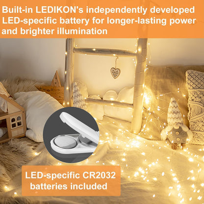 Skiennix 24 Pack Mini Fairy Lights - Battery Operated 20 LED Warm White String Lights, 6.6ft for Weddings & Crafts