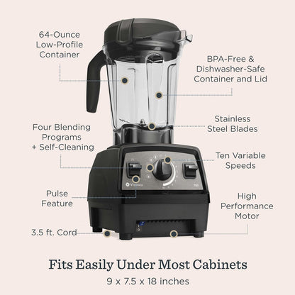 Vitamix Propel Series 750 Professional Blender - Four Blending Programs, Self-Cleaning, 64 Oz, Black
