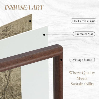 InSimSea Oak Tree Wall Art - Vintage Farmhouse Landscape Painting | 11x14in with Acrylic Panel
