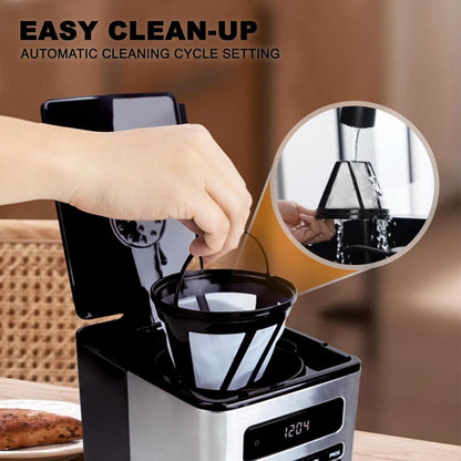 Regine Switzerland 12-Cup Programmable Coffee Maker - Regular & Strong Brew, 24H Timer, Auto Shut-Off