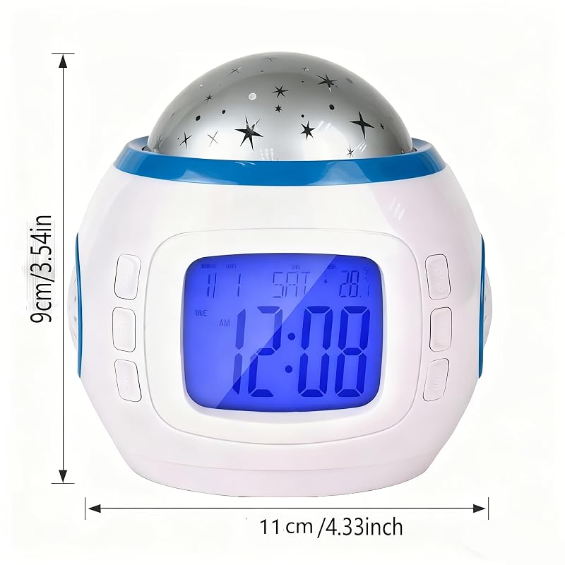 Starry Sky Projection Alarm Clock with Music Function