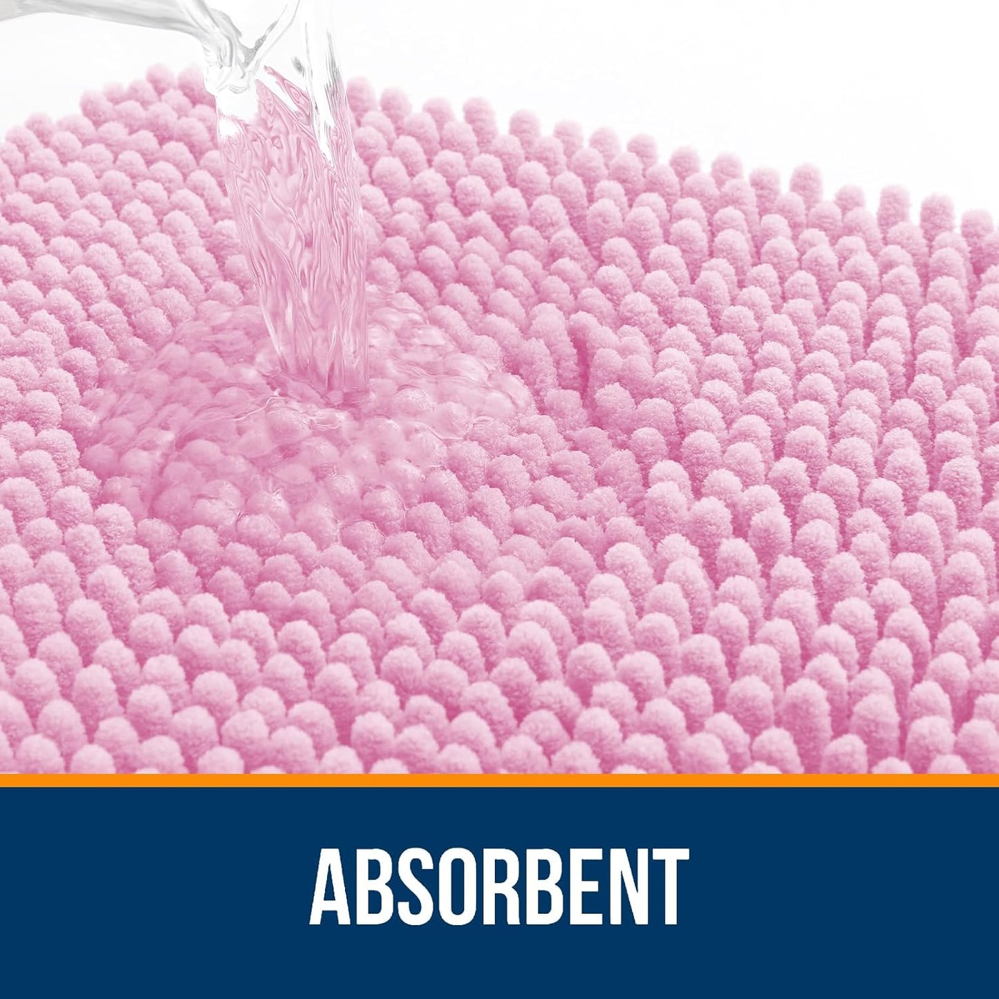 OLANLY Bathroom Rugs - Extra Soft Chenille Bath Mats | Quick Dry, Machine Washable, 30x20, Pink