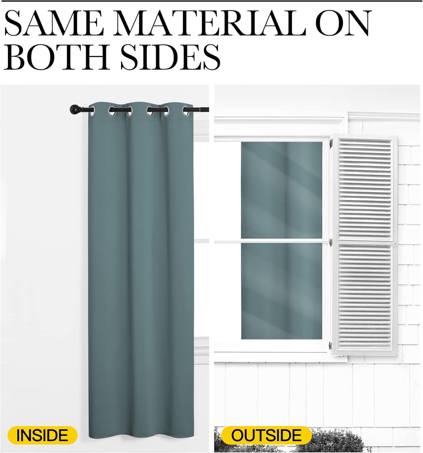 NICETOWN Modern Blackout Curtains - Noise Reducing & Thermal Insulated Drape Panels | Greyish Blue, 2 Panels, W42 x L48-Inch