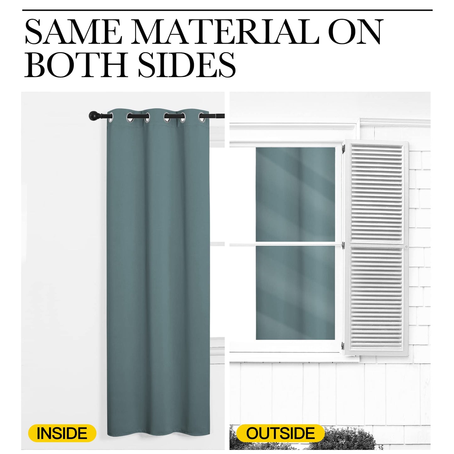 NICETOWN Modern Blackout Curtains Noise Reducing, Greyish Blue, 2 Panels, W29 x L40 -Inch, Thermal Insulated and Privacy Room Darkening Drape Panels for Boy's Guest Room Door Small Short Window