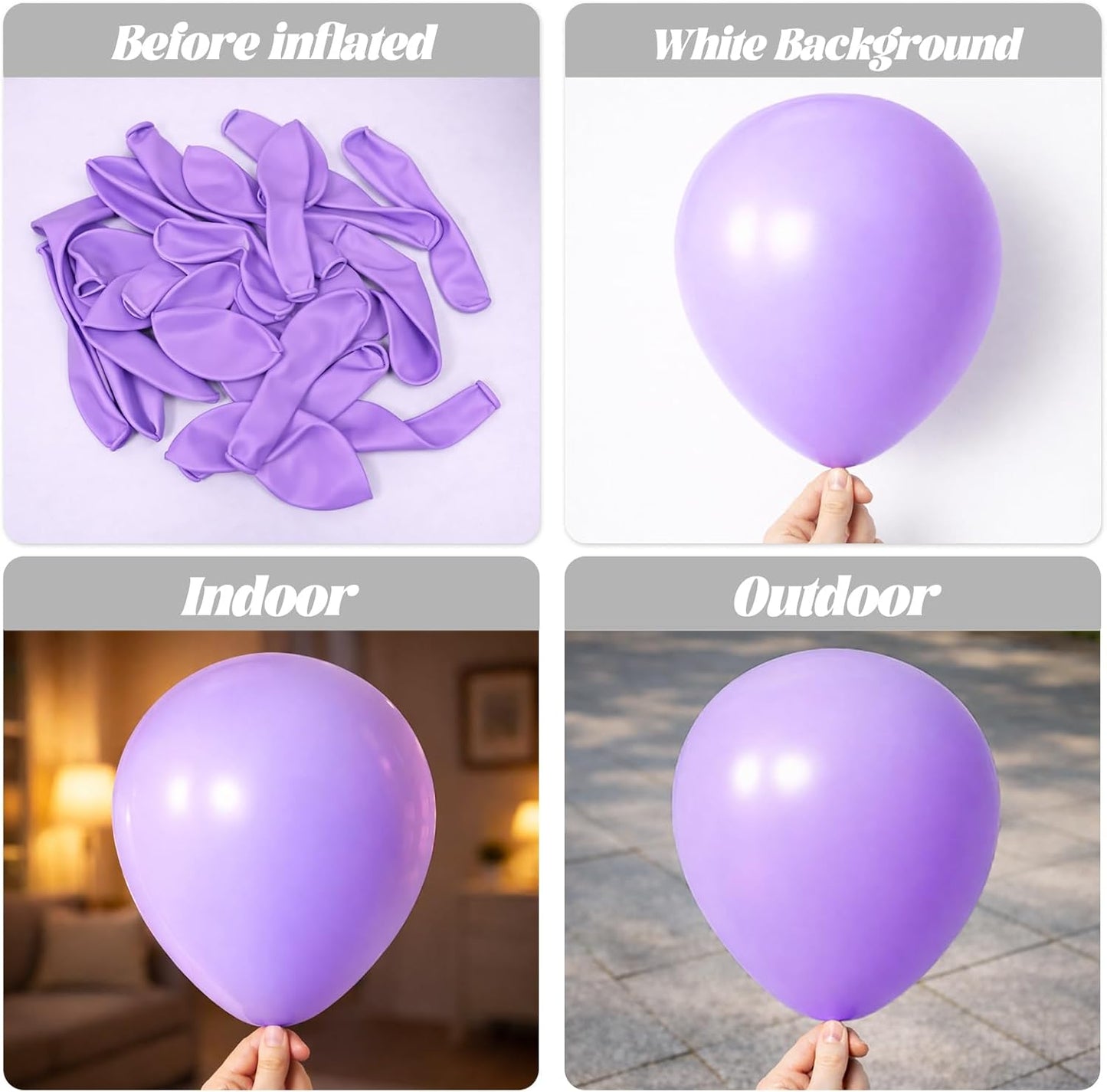 Voircoloria Pastel Purple Balloon Garland Kit - 90 Pack in 5/10/12/18 Inch for Parties & Celebrations