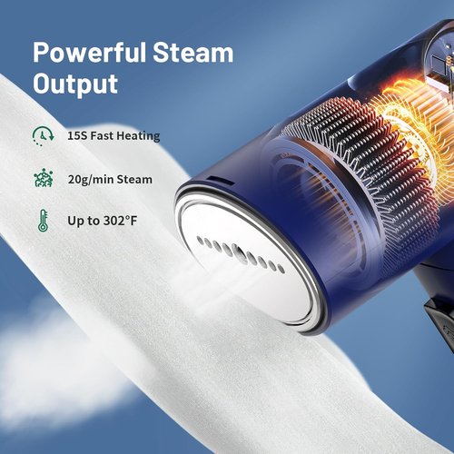 KEENSTAR Travel Steamer - Dual Voltage Handheld Fabric Wrinkle Remover | Fast 15s Heat-Up, 1200W