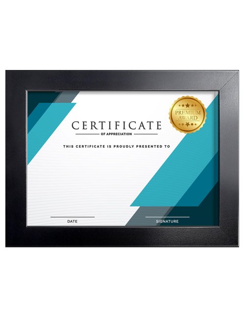 LaVie Home 8.5x11 Picture Frame, 11L x 8.5W Frame Display Pictures 6x8 with Mat or 8.5x11 Without Mat, Stable and Sturdy Black Frame and Polished Plexiglass, Horizontal and Vertical Format of The Walls