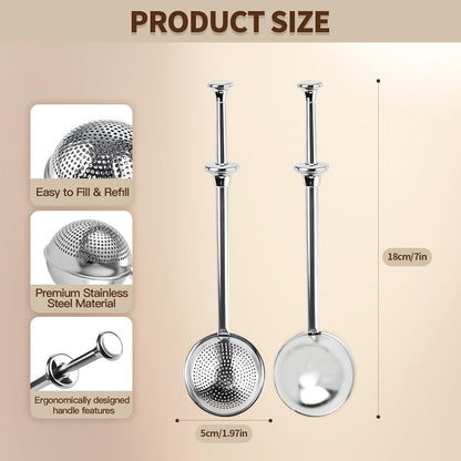 Skiennix Flour Duster - Stainless Steel Sugar Shaker & Powder Sifter | 2-Piece Set for Baking