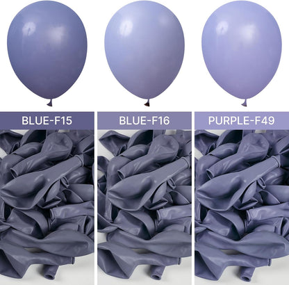 PartyWoo Dusty Blue Balloons - 100-Piece Pack in Various Sizes for Baby Shower & Birthday Decor | Boho Lavender Arch Kit