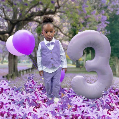 Number 0 Balloons - 40 Inch Cream Purple Birthday Decorations for All Ages | Perfect for Weddings & Baby Showers