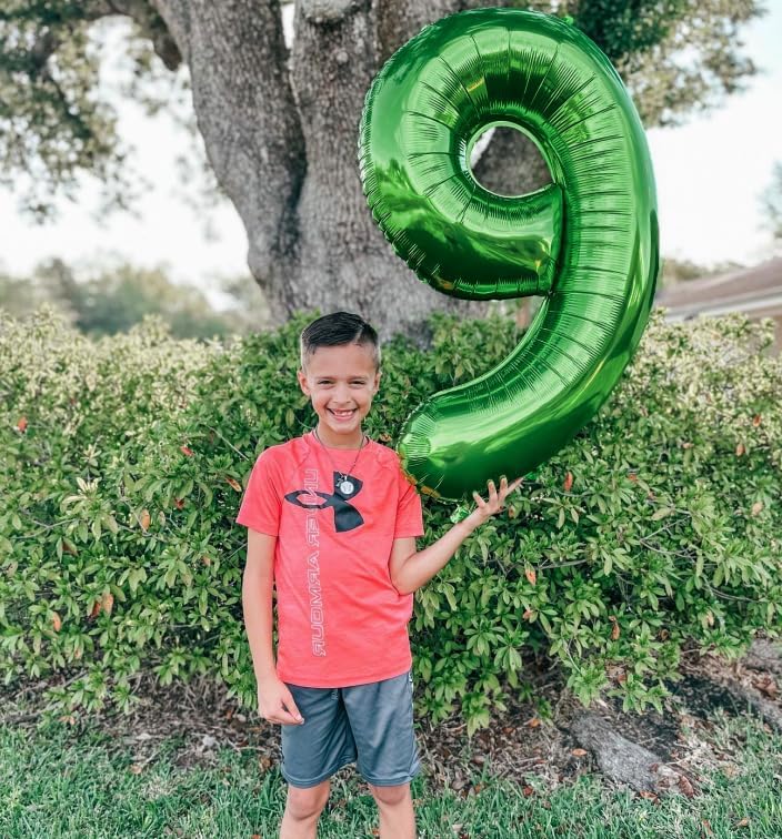 Number 9 Foil Balloon - Dark Green 40 Inch | Giant 9th Birthday Party Decorations