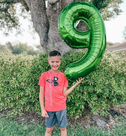 Number 9 Foil Balloon - Dark Green 40 Inch | Giant 9th Birthday Party Decorations