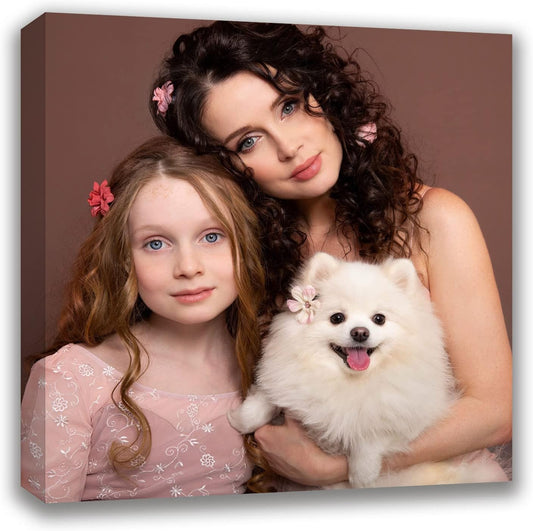 Skiennix Custom Canvas Prints - Personalized Framed Wall Art for Pet & Family Gifts | 8" W x 8" H