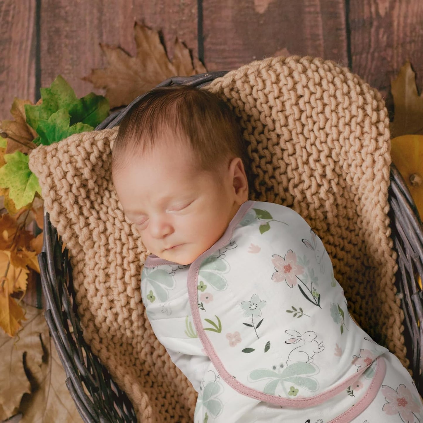 Skiennix Baby Swaddle Sleep Sacks - 3-Pack Organic Cotton Wraps with Adjustable Wings | Breathable for 0-3 Months