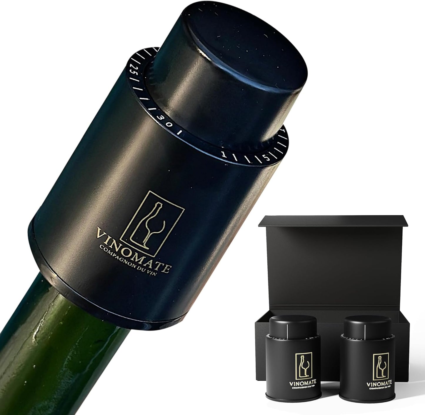 Wine Bottle Stopper with Vacuum Pump – Reusable Wine Saver That Preserves Freshness for Days – Universal Fit Wine Preserver, Bar & Kitchen Accessory
