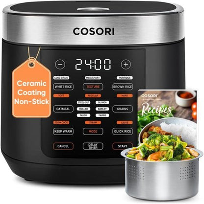 COSORI Rice Cooker - 10 Cup Capacity with 24-Hour Keep Warm Feature | Non-Stick Ceramic Pot & 18 Functions