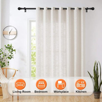 Black Curtain Rods by [Brand Name] - Adjustable 36"-48" Decorative Drapery Rod for Windows