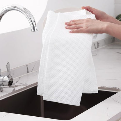 Homaxy 100% Cotton Kitchen Dish Towels - Ultra Soft, Absorbent & Quick Drying | 20 x 28 Inches, 4-Pack, White