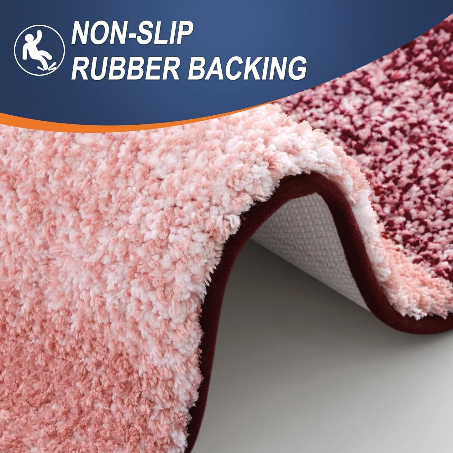 OLANLY Bathroom Rugs - Extra Soft Microfiber Mat 30x20 | Quick Dry, Machine Washable, Rubber Backing - Red