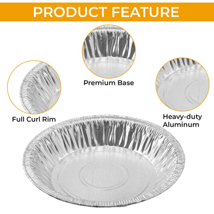 The Baker Celebrations 100 Aluminum Foil 6 inch Pie Pans, Disposable Baking Plates, Made in USA, Heavy Duty Tins, Mini Pies, Quiche and Tarts