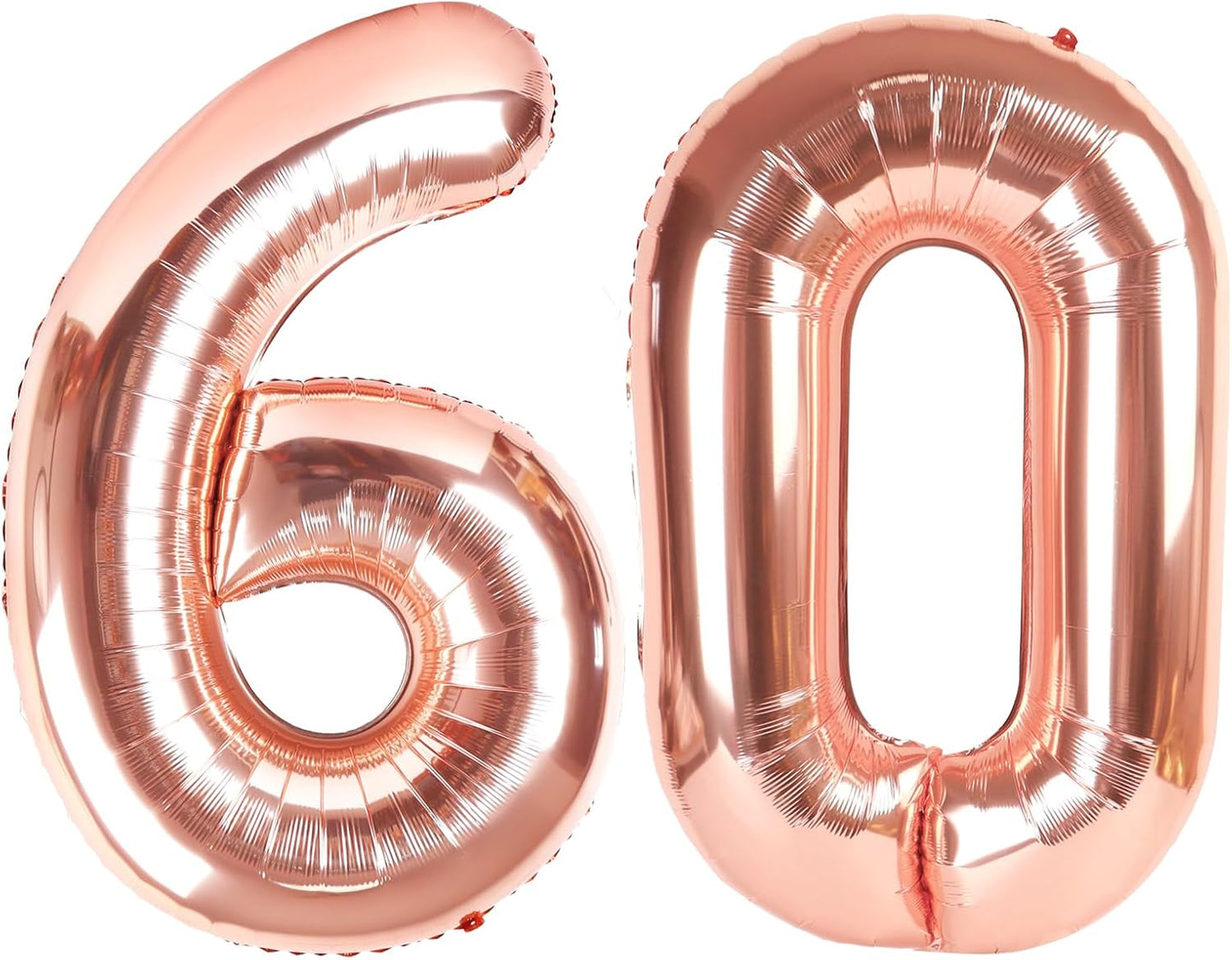 Rose Gold Number 60 Balloon - 40 Inch 60th Birthday Decoration for Men & Women | Elegant Party Supplies