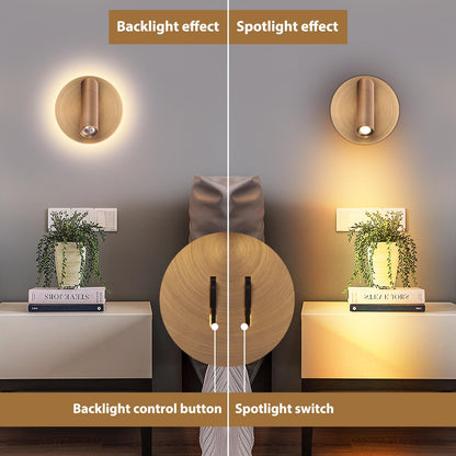 Wall Mount Reading Light for Bed, Backlight Night Wall Lamp, Hardwired Sconce with Switch, Adjustable Wall Sconce Surface Mount Book Reading Lamp,LED Wall Lighting for Bedroom Bedside Lamps (Bronze)