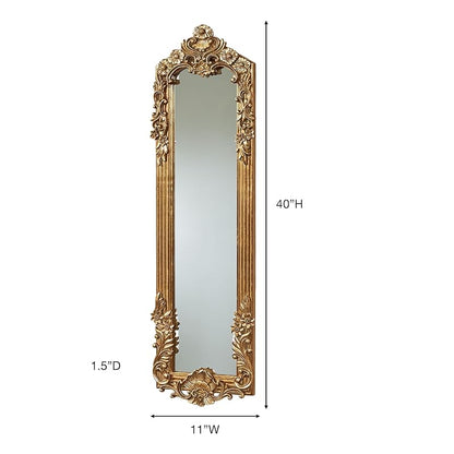 Gadsden Vertical Wall Mirror - Dark Gold Verdi Finish, 40 Inch (Dark Gold+40"L x 11"W)