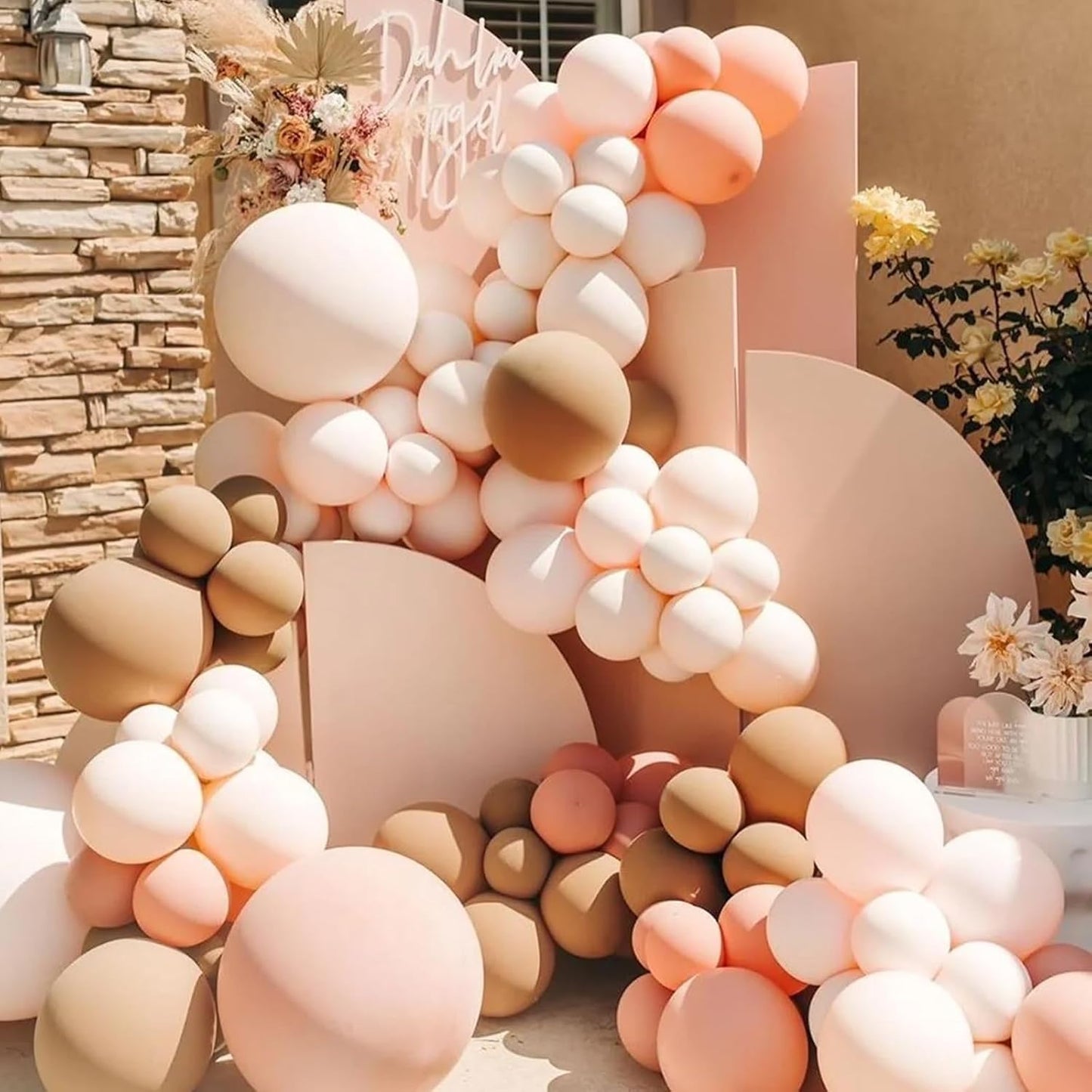 Voircoloria Blush Balloon Garland Kit - 90-Pack in 18/12/10/5 Inch Sizes for Weddings, Graduations & Parties
