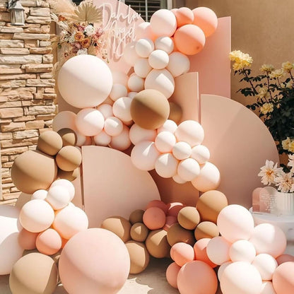 Voircoloria Blush Balloon Garland Kit - 90-Pack in 18/12/10/5 Inch Sizes for Weddings, Graduations & Parties