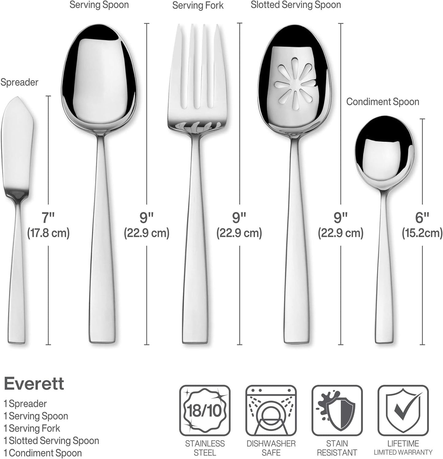 Mikasa Everett 101-Piece Flatware Set - Durable 18/10 Stainless Steel Cutlery for 12 | Sleek Design