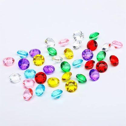 HDCRYSTALGIFTS Multi-Color Art Glass Diamonds - 36pcs 0.8'' Crystal Gems for Weddings & Parties