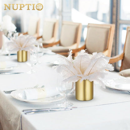 NUPTIO Gold Flower Vases - 6 Pcs 5.1 Inch Tall Metal Centerpieces for Wedding Table Decorations