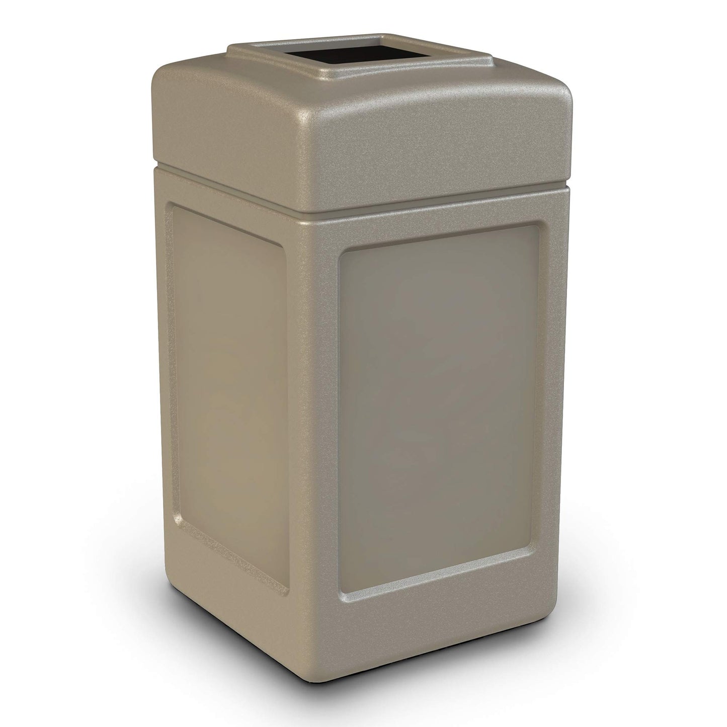 Commercial Zone Products 732102 Square Waste Container,Beige,42 Gallon