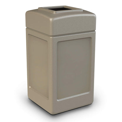 Commercial Zone Products 732102 Square Waste Container,Beige,42 Gallon