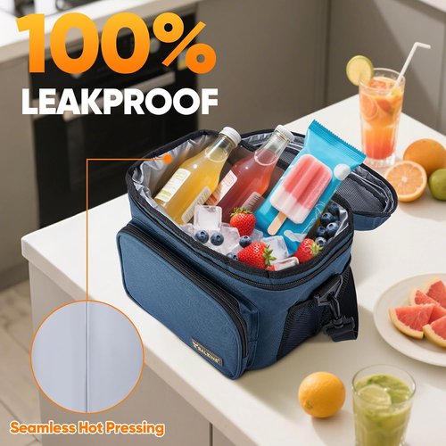 BALEINE Insulated Lunch Bag - Leakproof Cooler for 15 Cans | Adjustable Shoulder Strap, Medium Grey