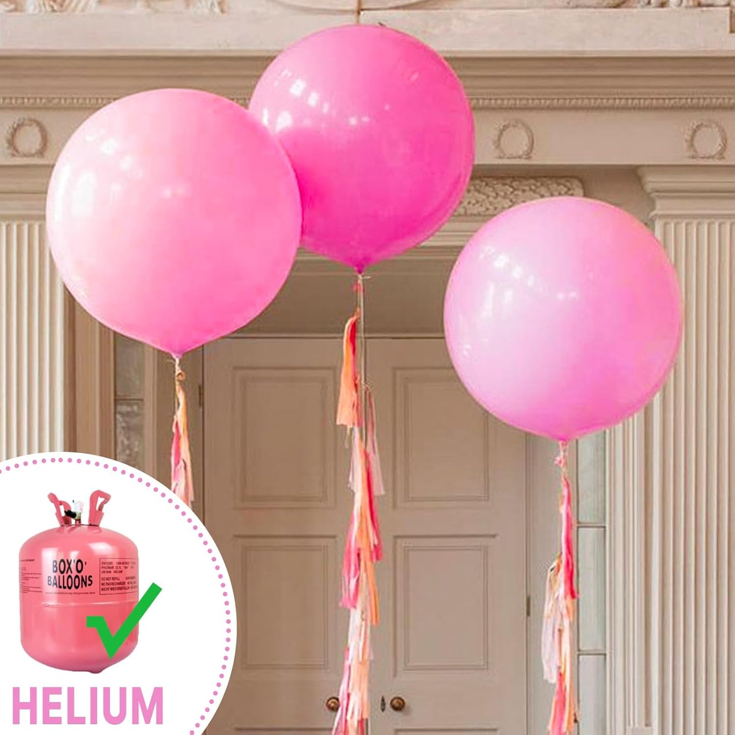PartyWoo Pink Balloons - 36 Inch Extra Large Jumbo Matte Pink Balloons for Celebrations | 4 Pack