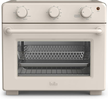 Bella Air Fry Toaster Oven - 7 Cooking Options, Dishwasher-Safe Trays, 60-Minute Timer, 1700W - Oatmilk