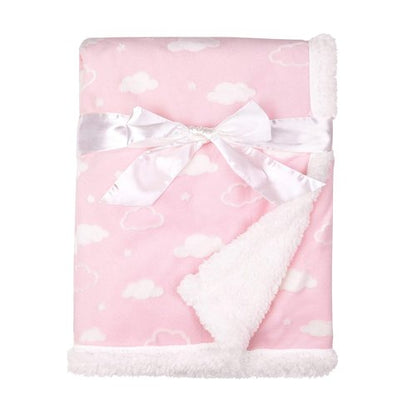 American Baby Company Heavenly Soft Chenille Sherpa Blanket - Warm & Cozy 3D Pink (30" x 35") for Babies