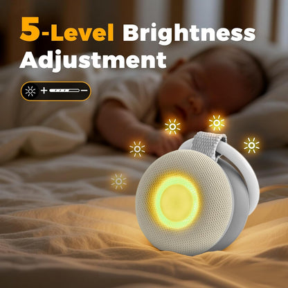 Portable Sound Machine - White Noise for Baby Sleep | 15 Soothing Sounds & 7 Color Night Light