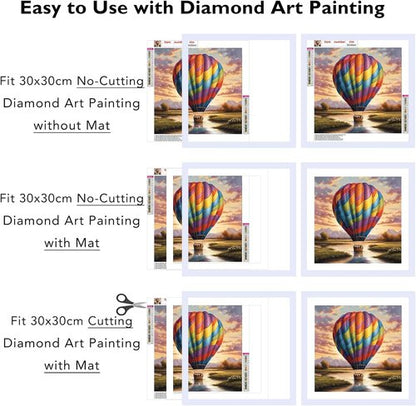 JCJMY 12x12 Picture Frame - Versatile Display for 30x30cm Diamond Art | White with Plexiglass