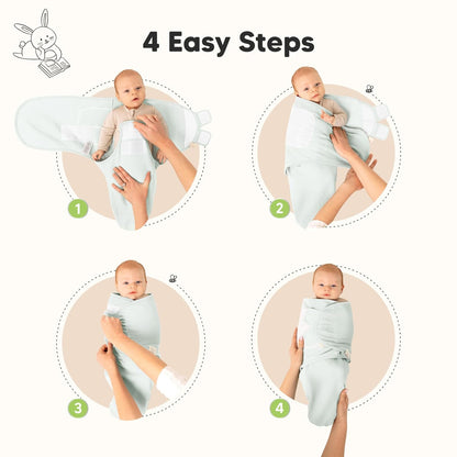 Skiennix Organic Baby Swaddle Wraps - Soft & Snug Sleep Sacks for Newborns 0-3 Months | 3-Pack in Glacier