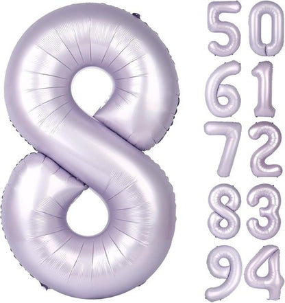 Lilac 8 Balloon | 40-Inch Number Balloon for 8th Birthday Decorations | Lavender Party Supplies
