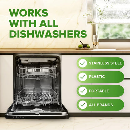 Renuv® Dishwasher Cleaner Tablets - Heavy Duty Deodorizer & Descaler for Hard Water Marks | 12 Tabs